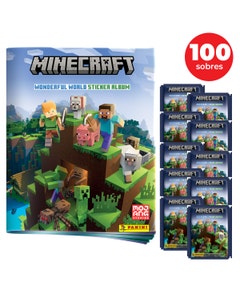 Minecraft Wonderful World - Álbum + 100 Sobres