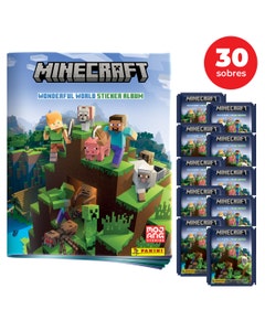 Minecraft Wonderful World - Álbum + 30 Sobres